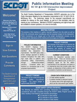 MEETING PURPOSE The South Carolina Department of