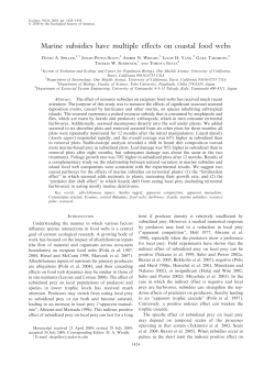 Marine subsidies have multiple effects on coastal food webs