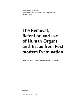 The Removal, Retention and use of Human Organs and Tissue from