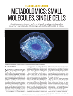 metabolomics: small molecules, single cells