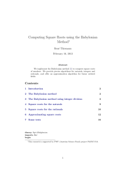 Computing Square Roots using the Babylonian