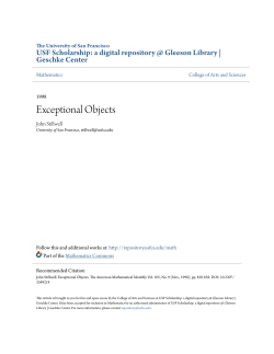 Exceptional Objects - USF Scholarship Repository