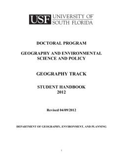 Department of Geography - University of South Florida