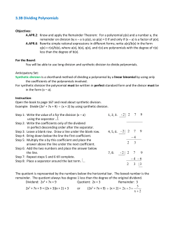3.3B Dividing Polynomials