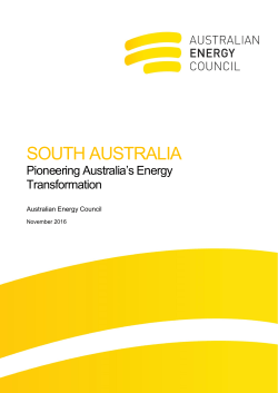 South Australia Pioneering Australia`s Energy Transformation South