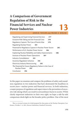 A Comparison of Government Regulation of Risk in the Financial