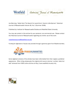 Joe Manning, “Addie Card: The Search for Lewis Hine`s `Anemic