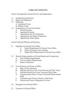 TABLE OF CONTENTS - Town of Fairfield