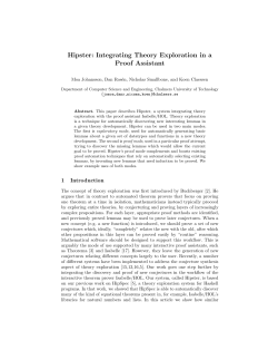 Hipster: Integrating Theory Exploration in a Proof Assistant