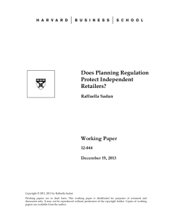 Does Planning Regulation Protect Independent Retailers?