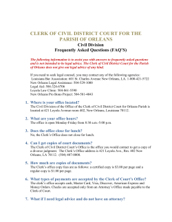 CLERK OF CIVIL DISTRICT COURT FOR THE PARISH OF ORLEANS