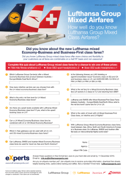 Lufthansa Group Mixed Airfares