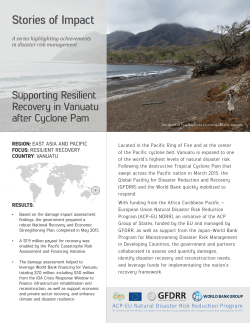 Supporting Recovery in Vanuatu after Cyclone Pam