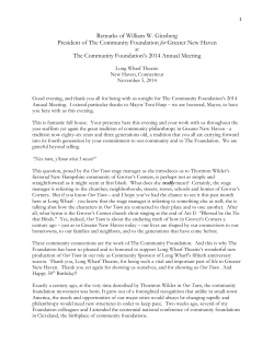 complete remarks - Community Foundation for Greater New Haven