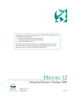 History 12 - Province of British Columbia