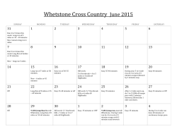 Cross Country Summer Schedule