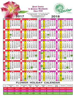 flower holiday calendar
