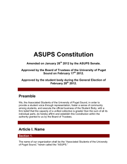 ASUPS Constitution - University of Puget Sound