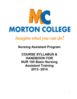 Nursing Assistant Program COURSE SYLLABUS