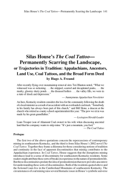 Silas House`s The Coal Tattoo&mdash; Permanently Scarring the