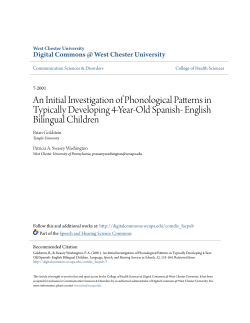 An Initial Investigation of Phonological Patterns in Typically