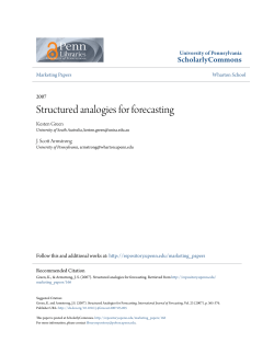 Structured analogies for forecasting