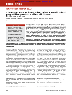 A homozygous telomerase T-motif variant resulting in markedly