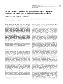 Nuclear receptors coordinate the activities of chromatin