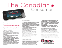 Canadian online consumer Population Demographics Internet Use