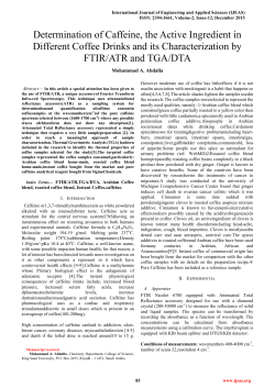 Determination of Caffeine, the Active Ingredient in Different Coffee