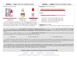 retina - 1 day post-op instructions retina - 1 week post