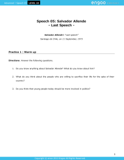 Salvador Allende`s “Last speech”