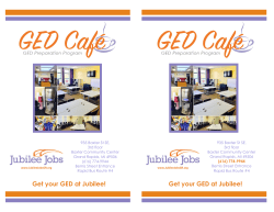 GED Caf&eacute; Menu of Services