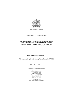 provincial parks (section 7 declaration) regulation