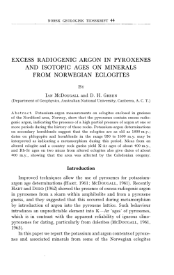 excess radiogenic argon in pyroxenes and isotopic ages on