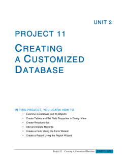 Project 11: Creating A Customized Database
