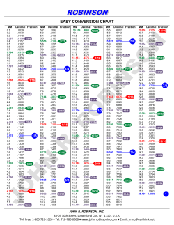 Conversion Chart - John R. Robinson, Inc.