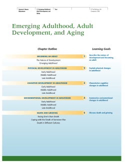 Emerging Adulthood, Adult Development, and Aging