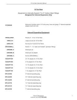 15 Ton Ram Equipment to Internally Expand 1" to 3"