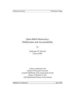 Open Ballot Democracy: Deliberation and Accountability