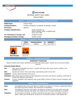MATERIAL SAFETY DATA SHEET Sodium Metal