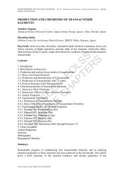 Production and Chemistry of Transactinide Elements