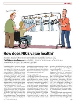 How does NICE value health?