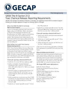 SARA Title III Section 313 Toxic Chemical Release