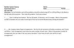 GCF and LCM Directions: First tell whether each of the