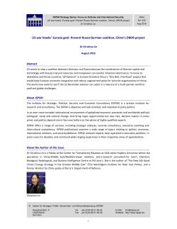 US war hawks` Eurasia goal: Prevent Russo-German