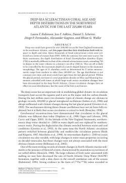 DEEp-SEA SCLERACTINIAN CORAL AgE AND DEpTh