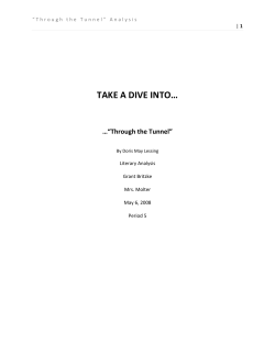 TAKE A DIVE INTO&hellip; &hellip;&ldquo;Through the Tunnel&rdquo;