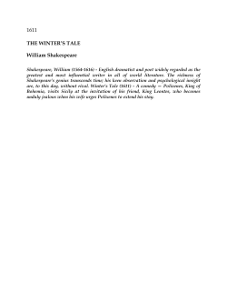 1611 THE WINTER`S TALE William Shakespeare