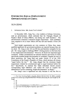 Enforcing Equal Employment Opportunities in China
